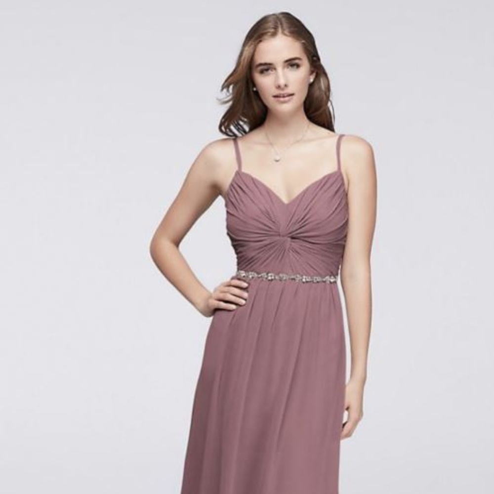David's Bridal Quartz Chiffon Bridesmaid Dress